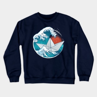 Origami paper boat Crewneck Sweatshirt